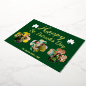 ハッピーSt patricks dayシャムロックス家族の写真フォイル 箔シーズンカード (回転した状態)