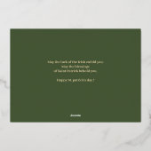 ハッピーSt patricks dayシャムロックス家族の写真フォイル 箔シーズンカード (裏面)