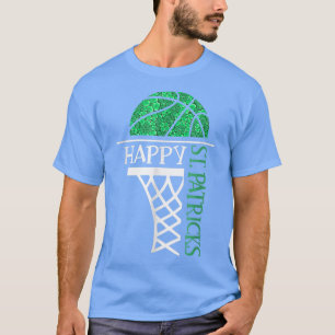 ハッピーSt patricks dayシャムロックバスケットボール選手N Tシャツ