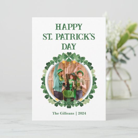 ハッピーSt patricks dayシャムロック家族の写真 シーズンカード (スタンド正面)