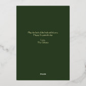 ハッピーSt patricks dayシャムロック家族の写真 箔シーズンカード (裏面)