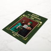 ハッピーSt patricks dayシャムロック家族の写真 箔シーズンカード (回転した状態)