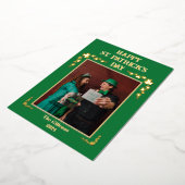 ハッピーSt patricks dayシャムロック家族の写真 箔シーズンカード (回転した状態)
