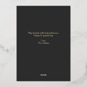 ハッピーSt patricks dayシャムロック家族の写真 箔シーズンカード (裏面)