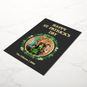 ハッピーSt patricks dayシャムロック家族の写真 箔シーズンカード (回転した状態)