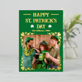 ハッピーSt patricks dayシャムロック家族の写真 箔シーズンカード (立ち正面)