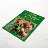 ハッピーSt patricks dayシャムロック家族の写真 箔シーズンカード (回転した状態)