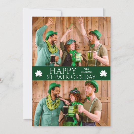 ハッピーSt patricks dayシャムロック家族2枚の写真 シーズンカード (正面)