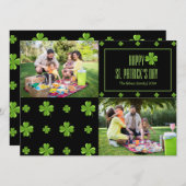 ハッピーSt patricks dayシャムロック家族2枚の写真 シーズンカード (正面/裏面)