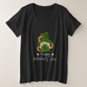 ハッピーSt patricks dayシャムロック格言アイルランド プラスサイズTシャツ (デザイン正面)