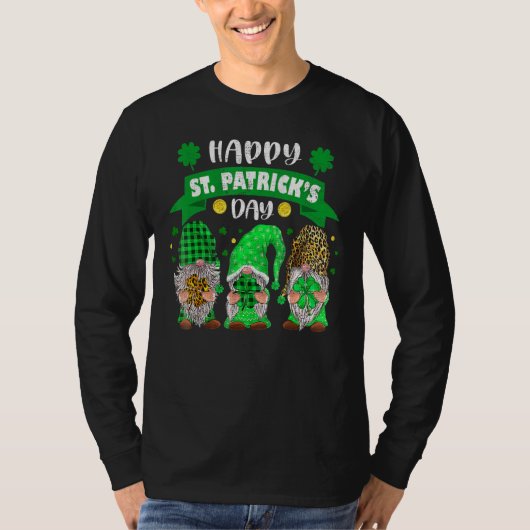 ハッピーSt patricks dayスリー格言シャムロックヒョウ Tシャツ (正面)