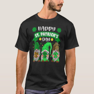 ハッピーSt patricks dayスリー格言シャムロックヒョウ Tシャツ