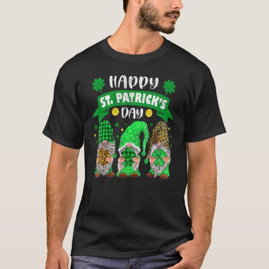 ハッピーSt patricks dayスリー格言シャムロックヒョウ Tシャツ (正面)
