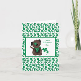 ハッピーSt patricks dayドッグフォーリーフクローバーグリーン カード