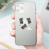 ハッピーSt patricks dayドッグフォーリーフクローバーグリーン シール (スマートフォン)
