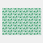 ハッピーSt patricks dayドッグフォーリーフクローバーグリーン ラッピングペーパーシート (正面2)
