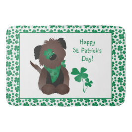 ハッピーSt patricks dayドッグフォーリーフクローバーグリーンP バスマット