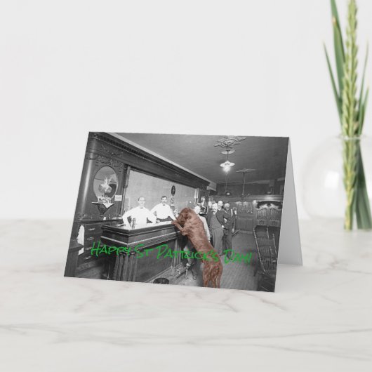 ハッピーSt patricks dayドッグフレンドリーバー1900写真 カード (正面)