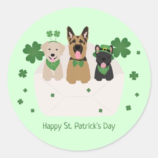 ハッピーSt patricks dayドッグメール ラウンドシール (正面)