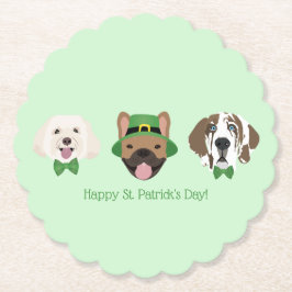 ハッピーSt patricks dayドッグ顔 ペーパーコースター