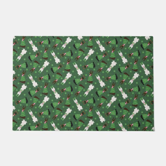 ハッピーSt patricks dayドベルマンドッグス ドアマット (正面)