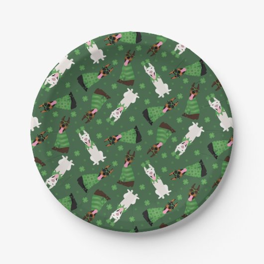 ハッピーSt patricks dayドベルマンドッグス ペーパープレート (正面)