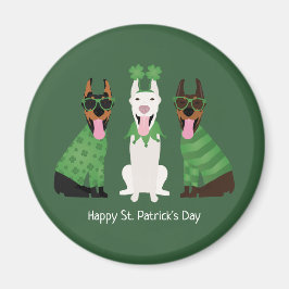 ハッピーSt patricks dayドベルマンドッグス マグネット
