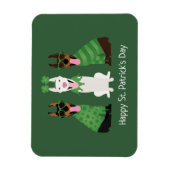 ハッピーSt patricks dayドベルマンドッグス マグネット (縦)