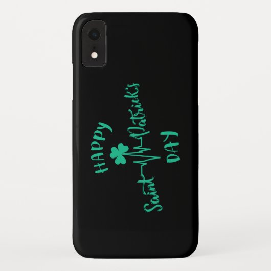ハッピーSt patricks dayハートビートパルスシャムロック Case-Mate iPhoneケース (裏面)