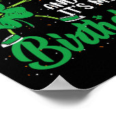 ハッピーSt patricks dayバースデーパーティーシャムロックダブ ポスター (角)