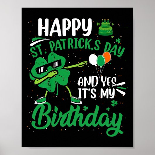 ハッピーSt patricks dayバースデーパーティーシャムロックダブ ポスター (正面)