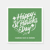 ハッピーSt patricks dayパーティーカスタムアイリッシュシャームロック スタンダードカクテルナプキン (正面)