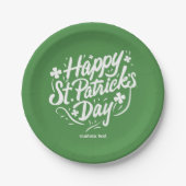 ハッピーSt patricks dayパーティーカスタムアイリッシュシャームロック ペーパープレート (正面)