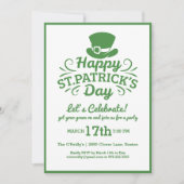 ハッピーSt patricks dayパーティーレプレシャン&シャムロック 招待状 (正面)