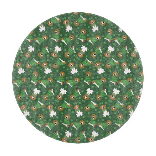 ハッピーSt patricks dayビーグルドッグス カッティングボード (正面)