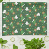 ハッピーSt patricks dayビーグルドッグス キッチンタオル (折り畳み)