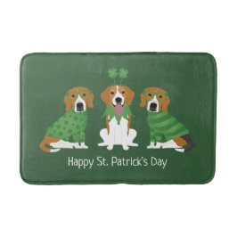 ハッピーSt patricks dayビーグルドッグス バスマット