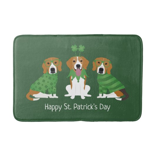 ハッピーSt patricks dayビーグルドッグス バスマット (正面)