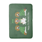 ハッピーSt patricks dayビーグルドッグス バスマット (正面縦)