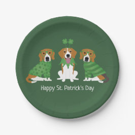 ハッピーSt patricks dayビーグルドッグス ペーパープレート