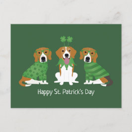 ハッピーSt patricks dayビーグルドッグス ポストカード