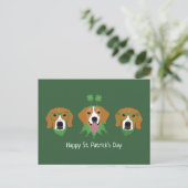ハッピーSt patricks dayビーグルドッグス ポストカード (スタンド正面)