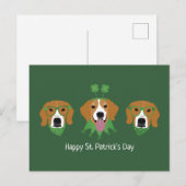 ハッピーSt patricks dayビーグルドッグス ポストカード (正面/裏面)