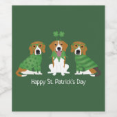 ハッピーSt patricks dayビーグルドッグス ワインラベル (シングルラベル)