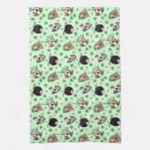 ハッピーSt patricks dayピットブルドッグス キッチンタオル (縦)