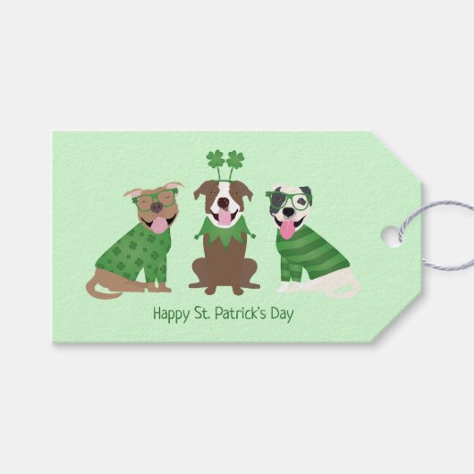ハッピーSt patricks dayピットブルドッグス ギフトタグ (正面(横))