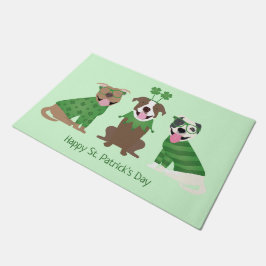 ハッピーSt patricks dayピットブルドッグス ドアマット