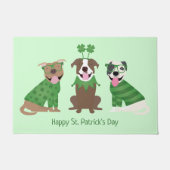 ハッピーSt patricks dayピットブルドッグス ドアマット (正面)