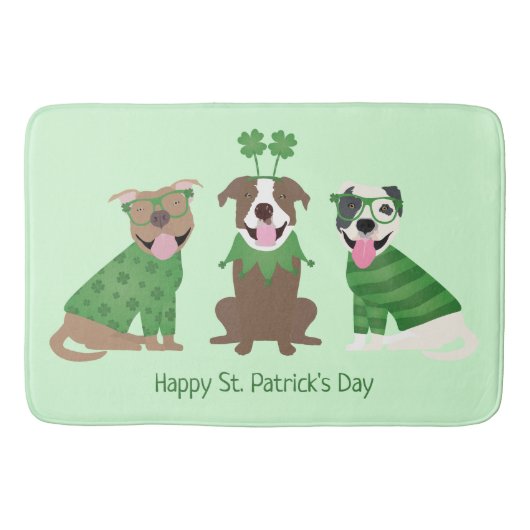 ハッピーSt patricks dayピットブルドッグス バスマット (正面)