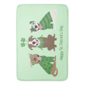 ハッピーSt patricks dayピットブルドッグス バスマット (正面縦)
